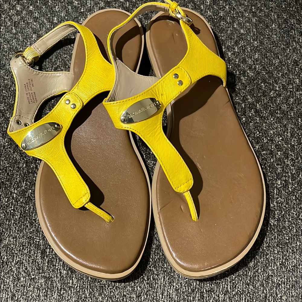 Michael Kors Yellow Leather Sandals